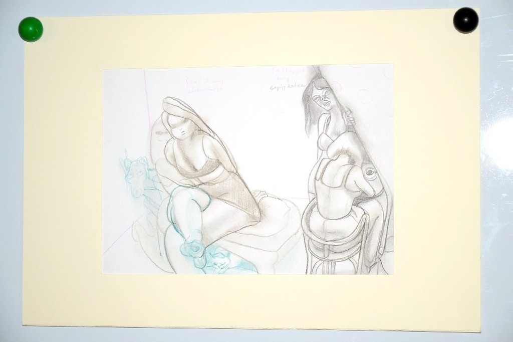 Barend van Hoek: Potloodtekening. Gaat u weg alstublieft kopen? Bied vanaf 70!