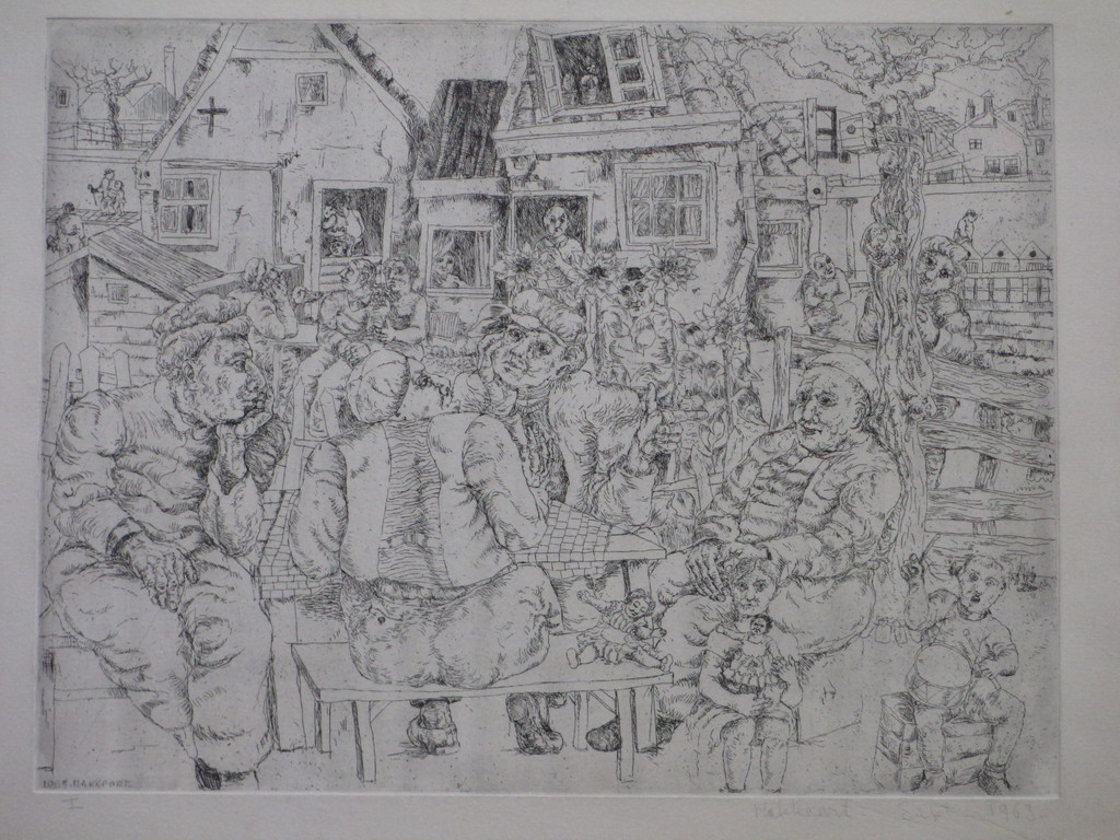 Fer Hakkaart, Leiden op straat, Ets '63 verkocht voor € 40!