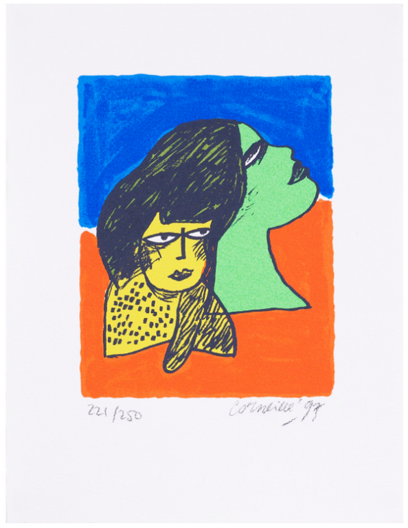 Corneille: Zeefdruk, Femme au chat jaune kopen? Bied vanaf 50!