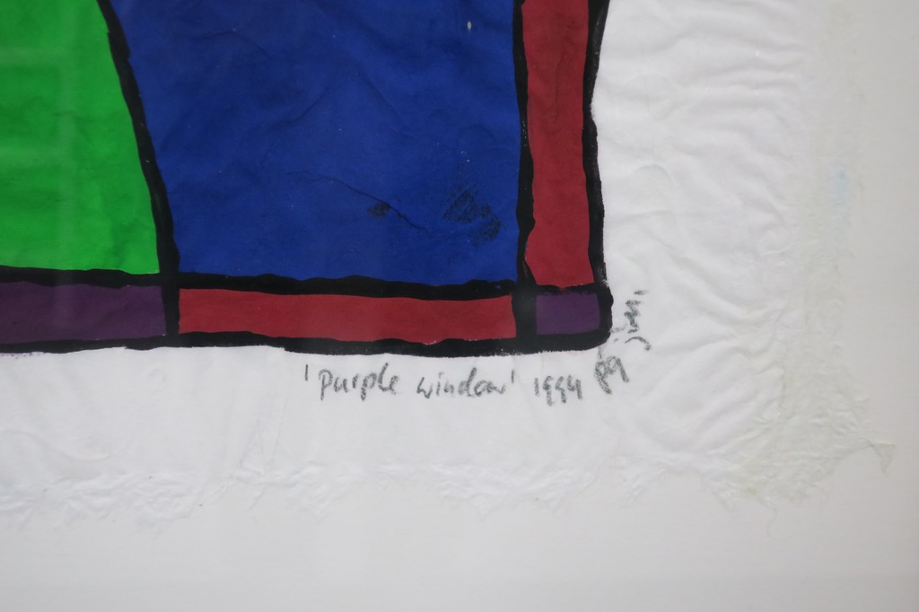 Piet Quekel: Gouache op rijstpapier, Purple window - Ingelijst kopen? Bied vanaf 1!