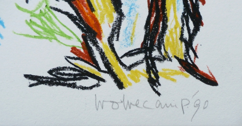 Theo Wolvecamp - zeefdruk: dansend paar - 1990 kopen? Bied vanaf 150!