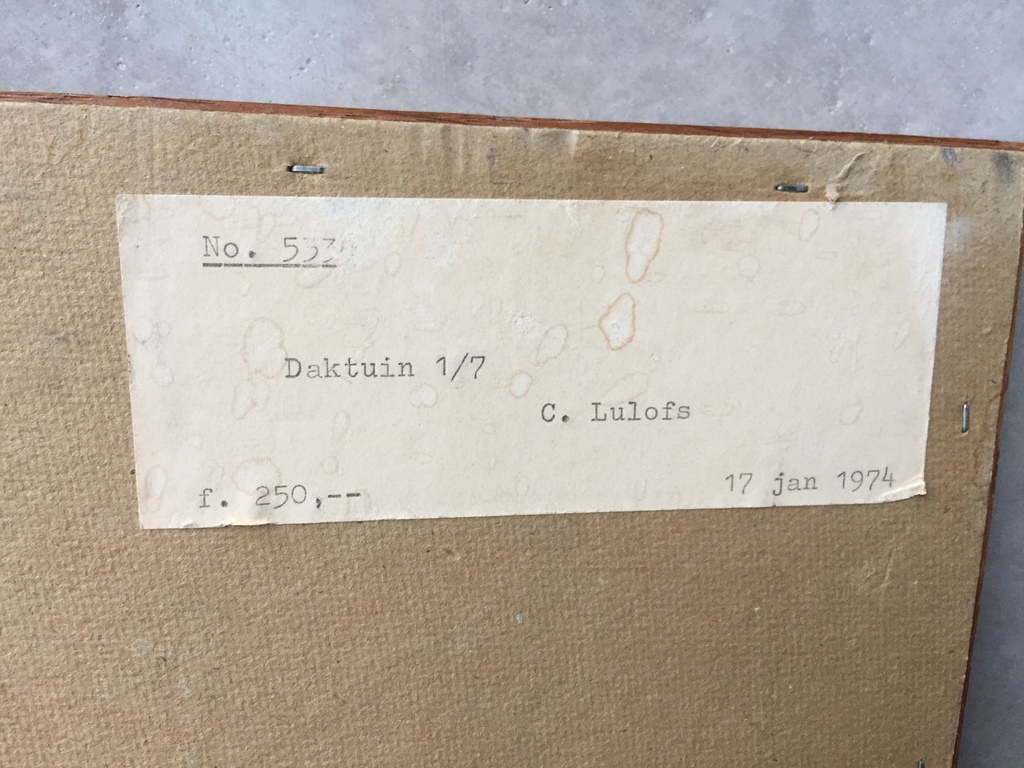 Carst (Ernst) Lulofs - Zinklitho eigen druk 1/7 (39 x 39 cm) 1974 - Daktuin kopen? Bied vanaf 1!