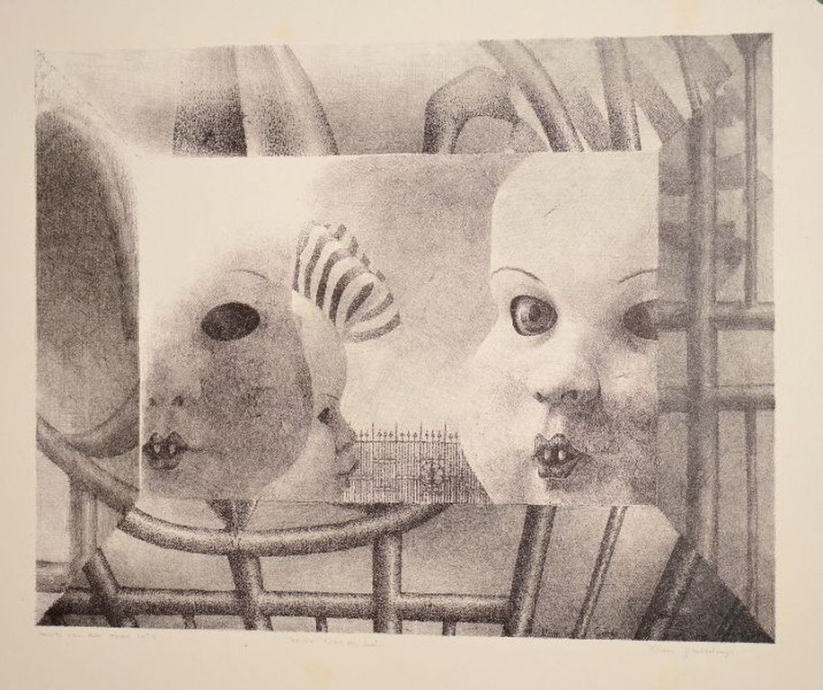 Henk van der Haar: Litho. Klein gezelschap.  verkocht voor € 41!