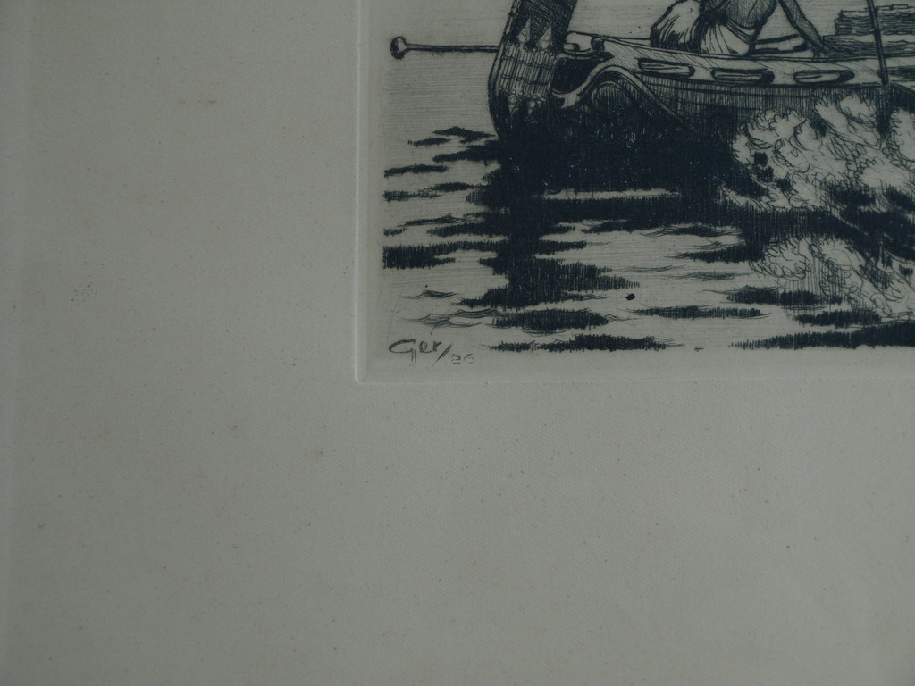 Gerard Adolfs : Ets , Kajoen (Soerabaja) – gesigneerd & ingelijst - 1926  kopen? Bied vanaf 100!