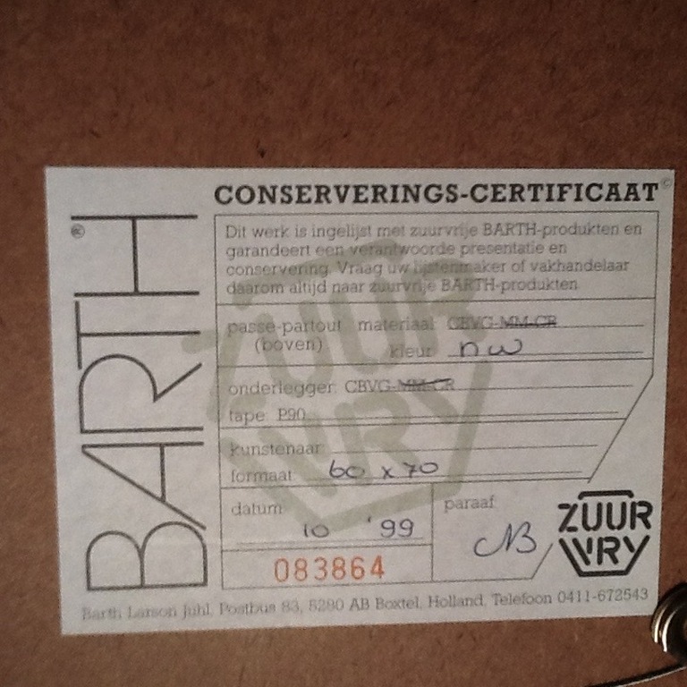 Pieter Defesche,zeefdruk, oplage HC 20, in Barth lijst met passe-partout kopen? Bied vanaf 85!