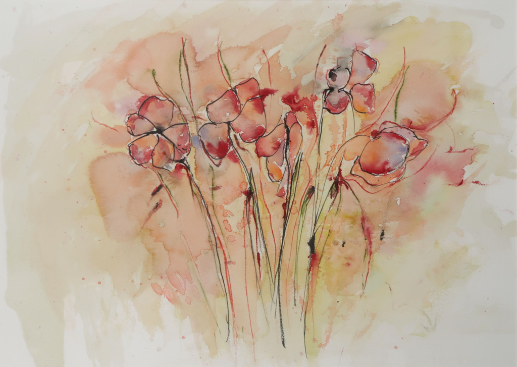 Antonio Poioumen: Aquarel, Bloemen - Ingelijst kopen? Bied vanaf 1!