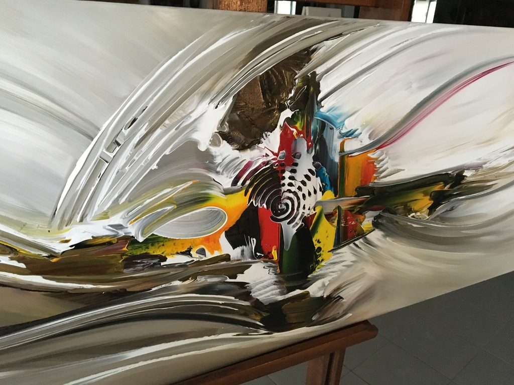 Gena - Abstract " In flight"- Acrylverf op doek kopen? Bied vanaf 200!