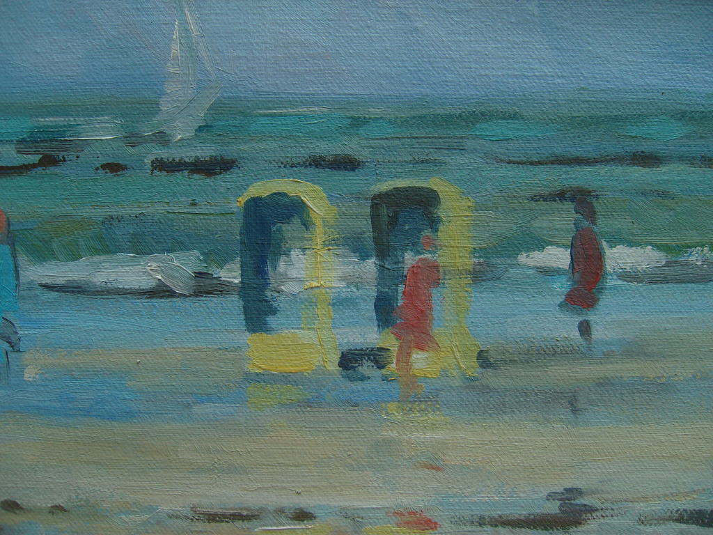 Arie-Cees van Noort: Strandgezicht. GROOT TOPWERK! kopen? Bied vanaf 1300!