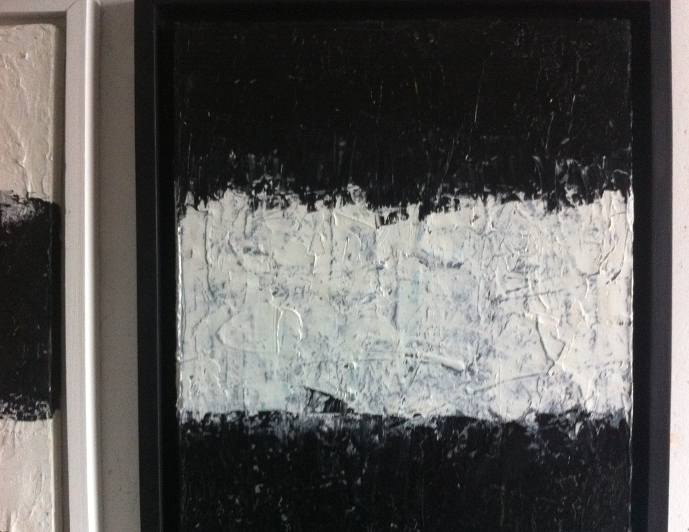 " Black White Black " - John Foppen - 2 stuks - Pendant-ingelijst-Gesigneerd.  kopen? Bied vanaf 129!