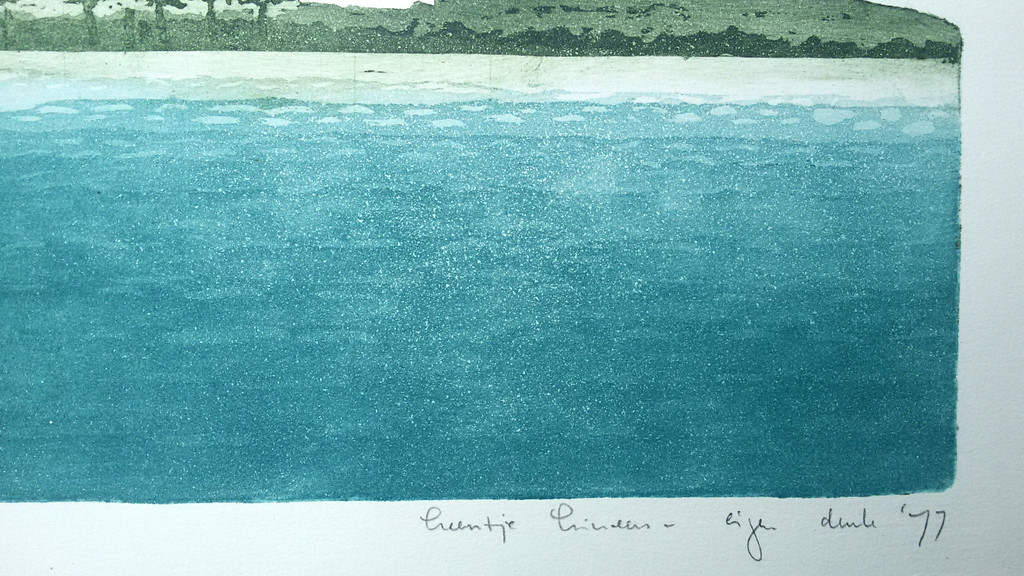 Leentje Linders - Bob is taking the plunge, aquatint ets met reliëfdruk kopen? Bied vanaf 70!