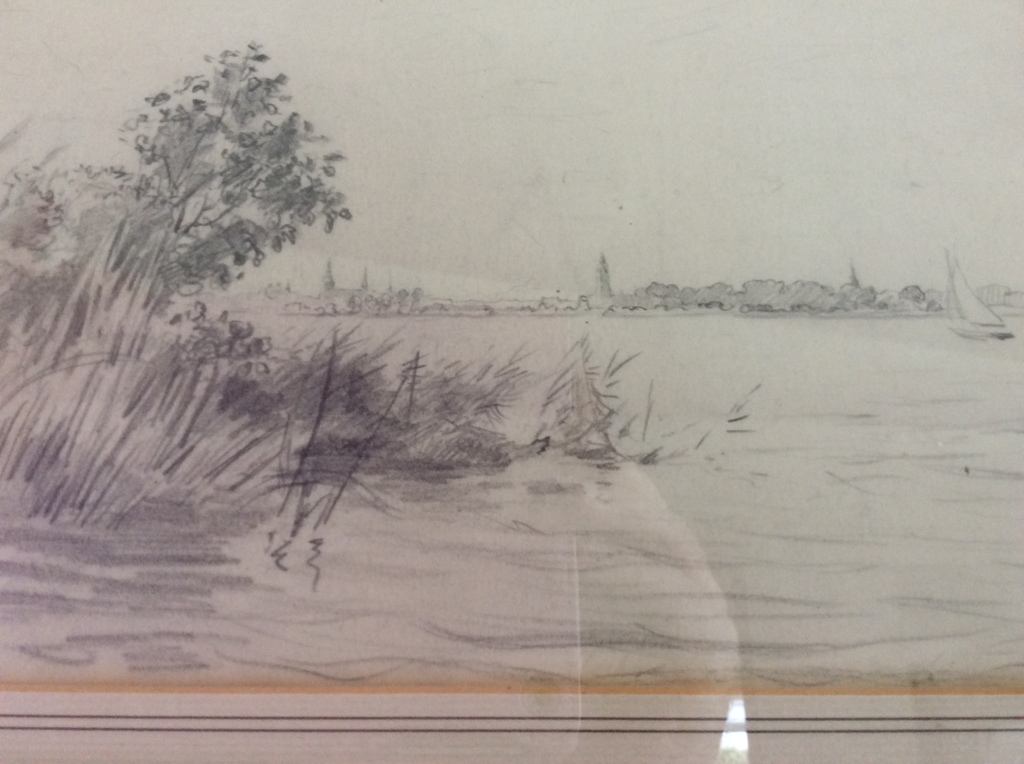 Ids Wiersma, potloodtekening, schets Friese Meren kopen? Bied vanaf 30!