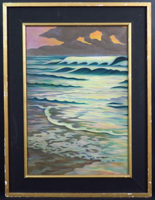 Jan Ph. A. de Vries: Olieverf op doek, Zee - Ingelijst kopen? Bied vanaf 1!