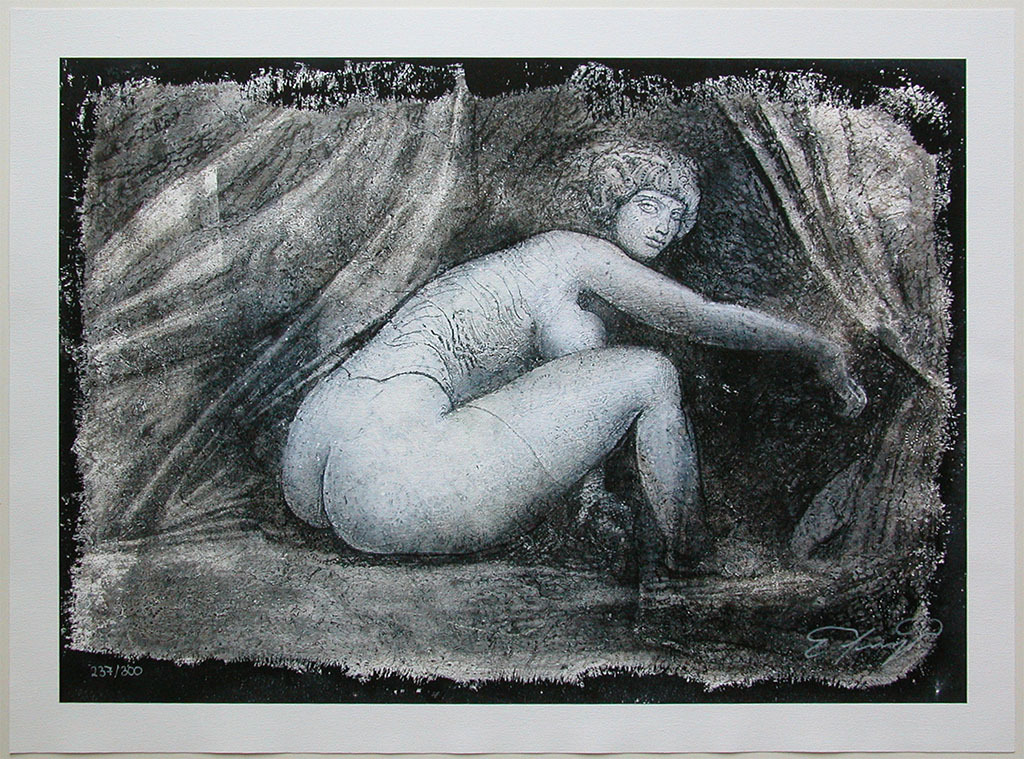 Ernst Fuchs, ‘Vorhang auf’, Giclée op linnen, hangesigneerd, 2012  verkocht voor € 74!