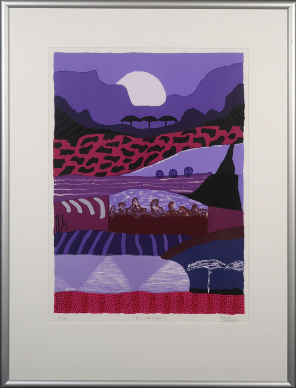 Ronald Boonacker: Zeefdruk, Kilimanjaro - Ingelijst verkocht voor € 95!