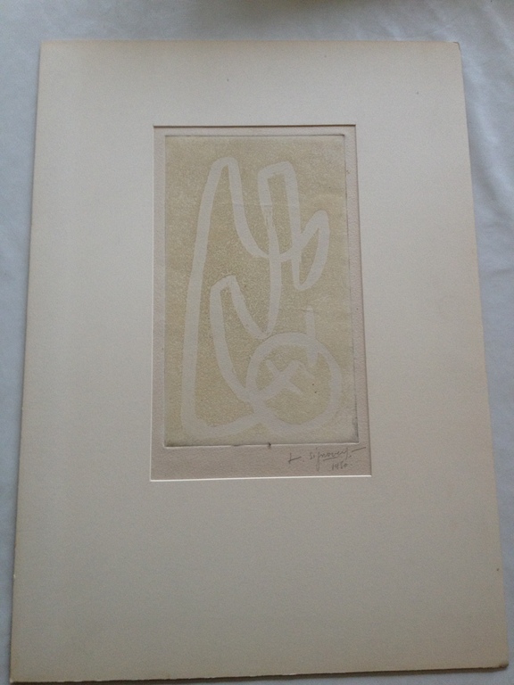 Jean Signovert : Ets/aquatint abstracte compositie verkocht voor € 35!