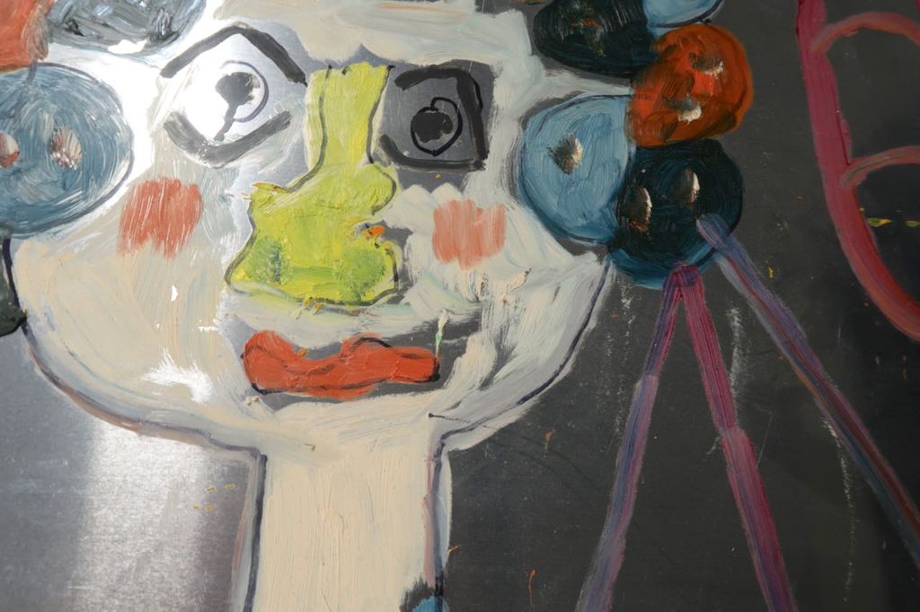 Lot met 3x olieverf op karton en ijzer van Meertje Kaal kopen? Bied vanaf 1!