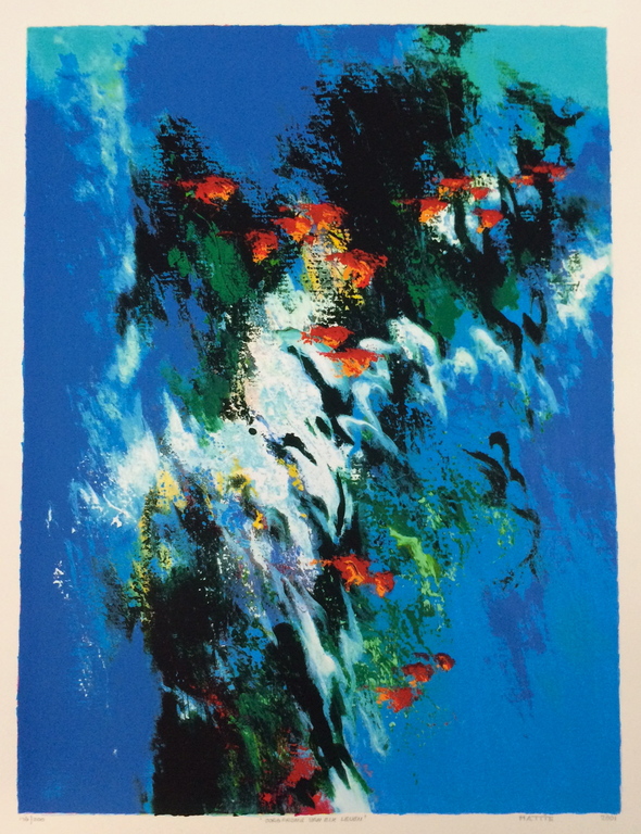 Mattie Schilders ,zeefdruk , titel:   verkocht voor € 40!