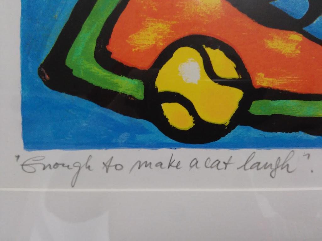 Ad Verstijnen: zeefdruk, Enough to make a cat laugh kopen? Bied vanaf 50!