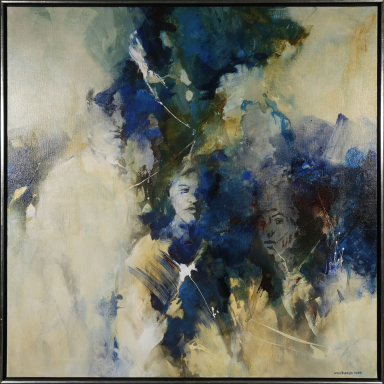 Hans Vanhorck: Gemengde techniek op doek, Untitled - Ingelijst (Zeer Groot) verkocht voor € 800!