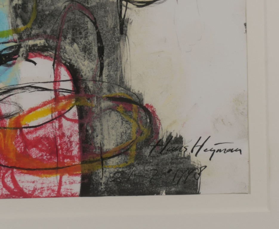 Hans Heijman: Gemengde techniek op papier, Z.T. - Ingelijst kopen? Bied vanaf 80!