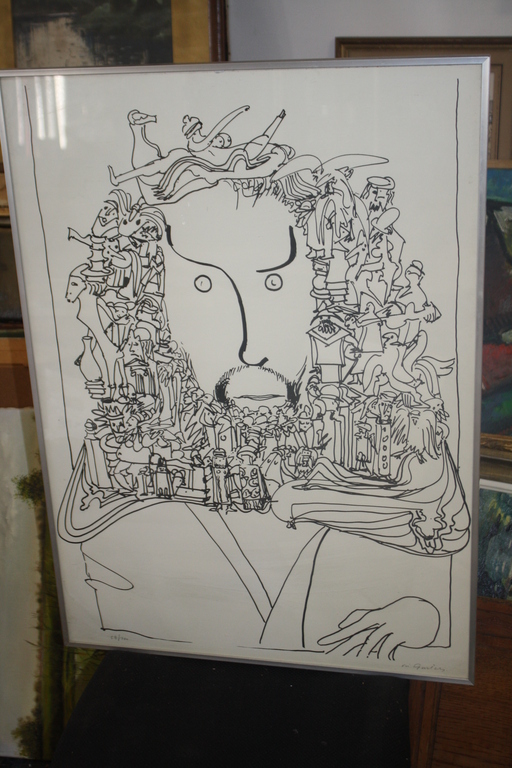 LITHO FIGUREN  - VIS GURTEN????? ONDUIDELIJK GESIGNEERD kopen? Bied vanaf 1!