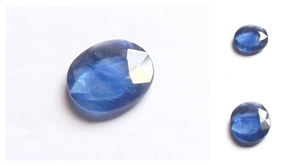 Dubbelzijdig facet geslepen Blauwe Saffier van 3.70 kt - gecertificeerd kopen? Bied vanaf 1!