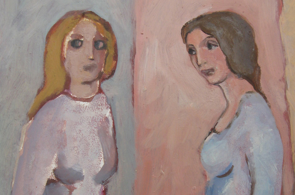 Twee vrouwen - olieverf op papier - Irene Joffroy kopen? Bied vanaf 89!