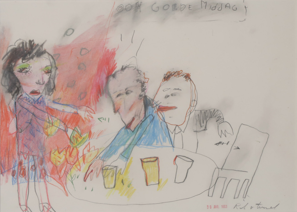 Rik van Iersel: Potloodtekening, Ook Goede Middag - Ingelijst verkocht voor € 80!