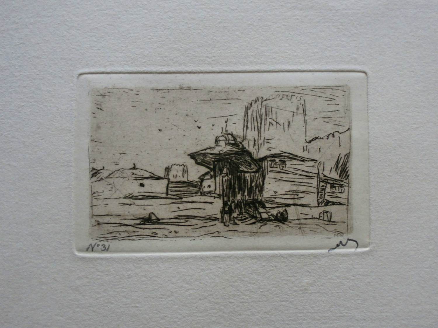 Marius Bauer - Marius Bauer - ets: stadswallen - 1889 verkocht voor € 75!
