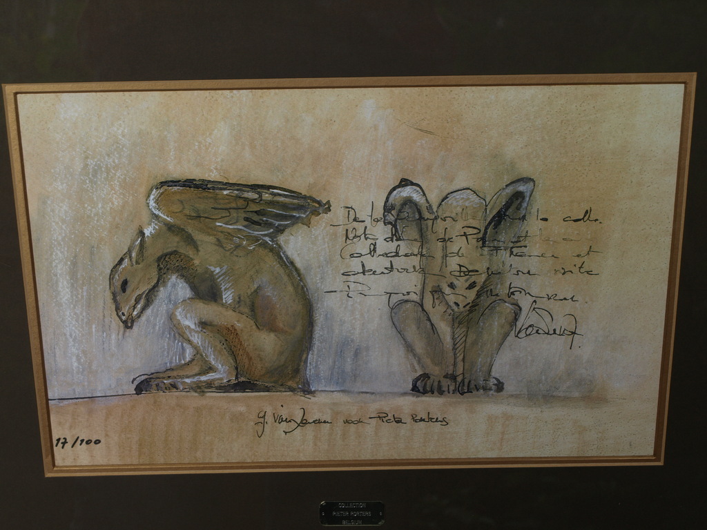 Kunstprint  – 2 Gargoyles / waterspuwers  - Ingelijst – Oplage 100 kopen? Bied vanaf 1!