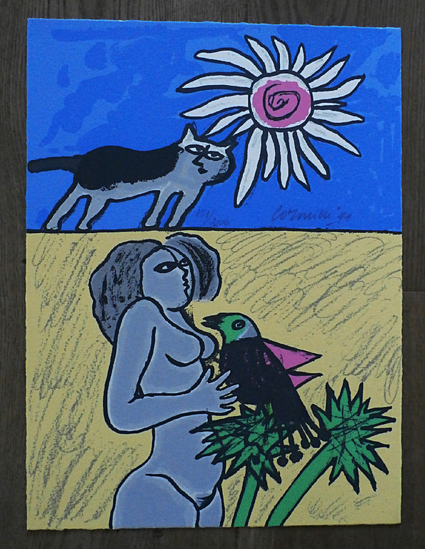 Corneille -Zeefdruk:  Terre Habitée 1 - 1991 kopen? Bied vanaf 175!