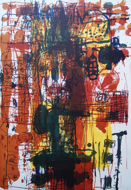 Rik van Iersel gesigneerde zeefdruk 'Storyteller V' - 1991. verkocht voor € 65!