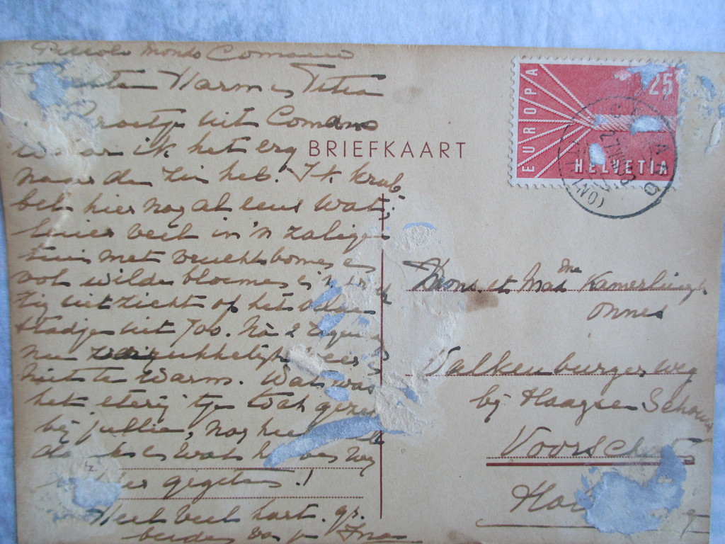 Ina Hooft, pentekening/aquarel, briefkaart aan Harm Kamerlingh Onnes kopen? Bied vanaf 1!