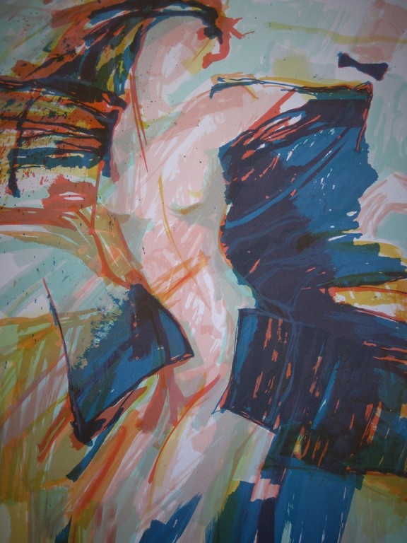 Groot 1987 abstract figuratief gesigneerde Litho "Venice" Richard Smeets (1955) kopen? Bied vanaf 1!