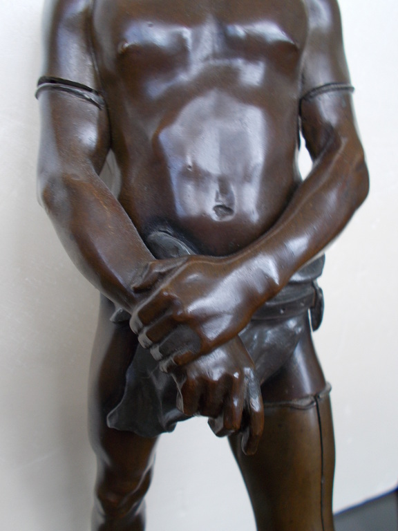 Bronzen beeld van Otto Thiem,gesigneerd,circa 1920.Mannelijk naakt. kopen? Bied vanaf 380!