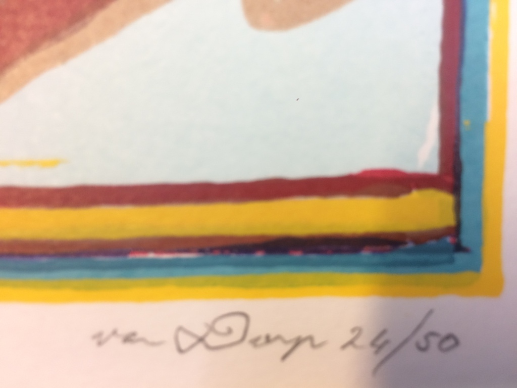 Huibert van Dorp, zeefdruk op karton met passe partout, 24/50 kopen? Bied vanaf 1!