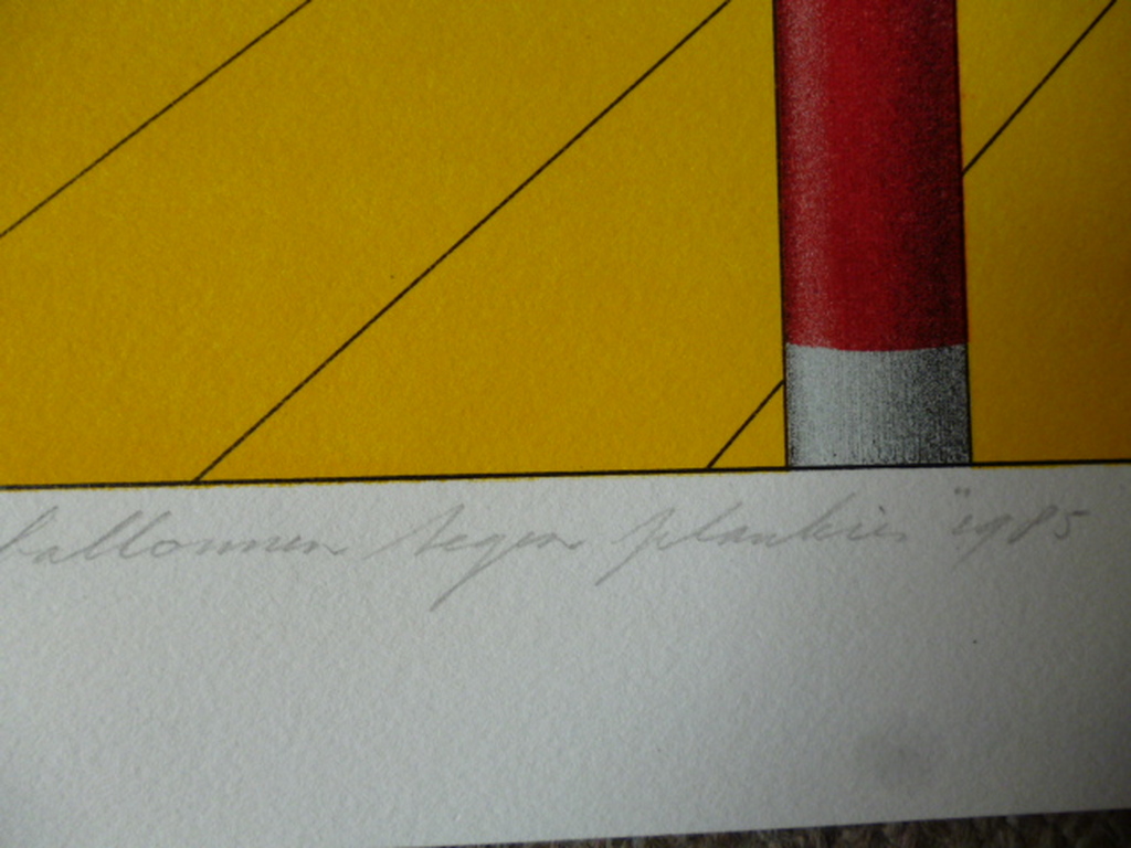 Marinus Fuit - litho/zeefdruk -  Blauw-witte ballonnen tegen plankier kopen? Bied vanaf 75!