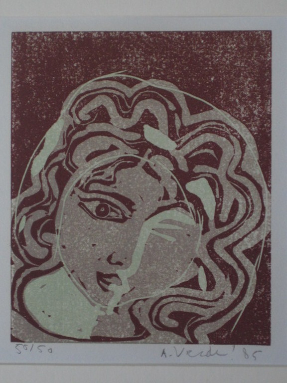 Vroege Litho van Suriname expressionist Anton Vrede (1953-)  "vrouw" gesigd kopen? Bied vanaf 1!