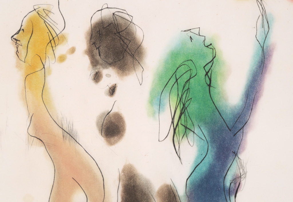 Ger Lataster: Droge naalde en aquatint, Compositie met figuren kopen? Bied vanaf 1!