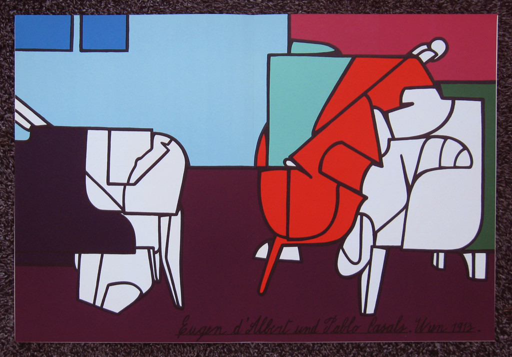 Valerio Adami - lithografie uit DLM 188: Il Concierto d'Albert e Casals kopen? Bied vanaf 35!