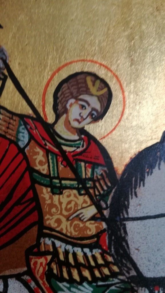 Onbekend kunstenaar, gemengde techniek, Ikoon St. Joris de drakendoder kopen? Bied vanaf 30!