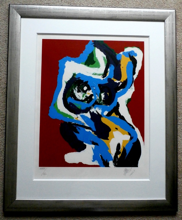 Karel Appel - Karel Appel - zeer mooi ingelijste zeefdruk: Sitting Under A .... kopen? Bied vanaf 1150!