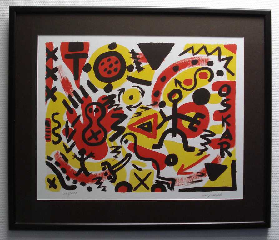 A.R. Penck: Kleurenlitho, Oskar kopen? Bied vanaf 325!