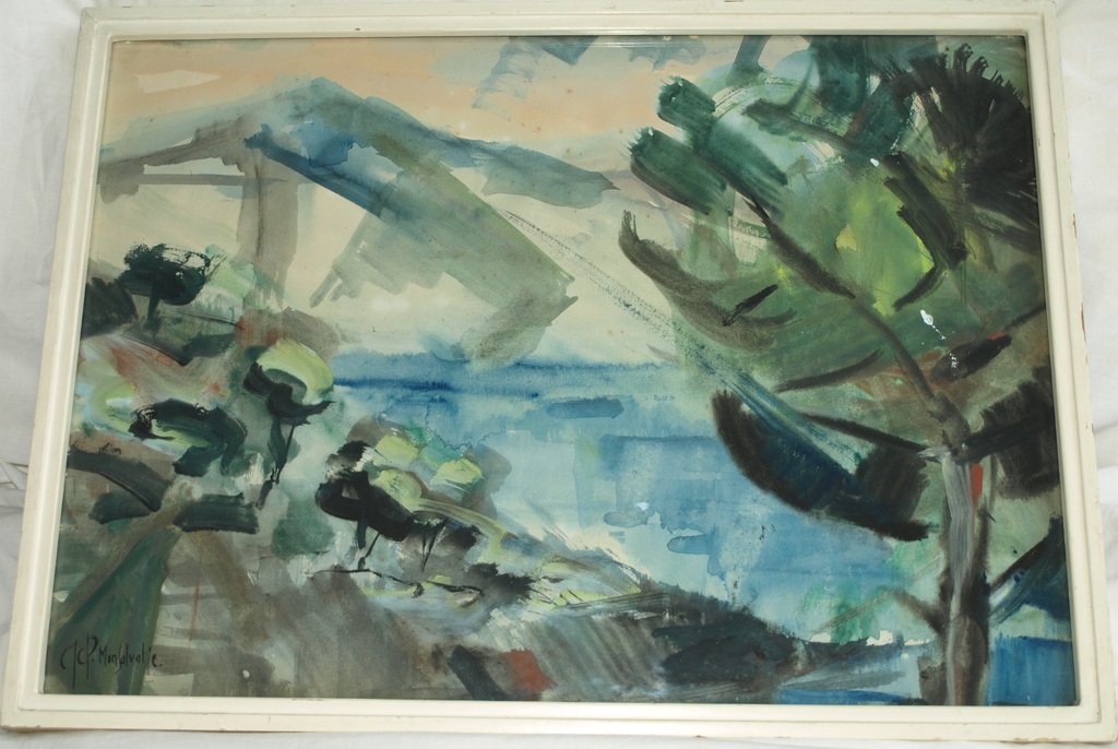 Monsalvati  – Aquarel – Landschap - Gesigneerd & ingelijst – ca 1960 kopen? Bied vanaf 1!