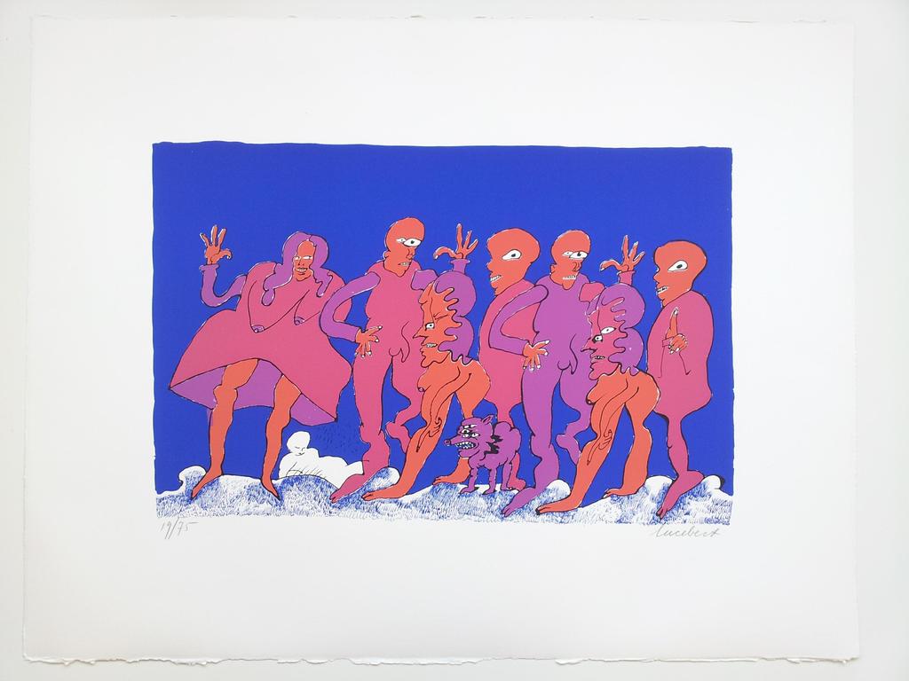 Lucebert: zeefdruk S/N uit Buhnescreens, 1971 kopen? Bied vanaf 195!
