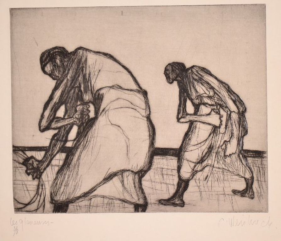 Claude Weisbuch: Droge Naald, ets. Les Glaneuses verkocht voor € 55!