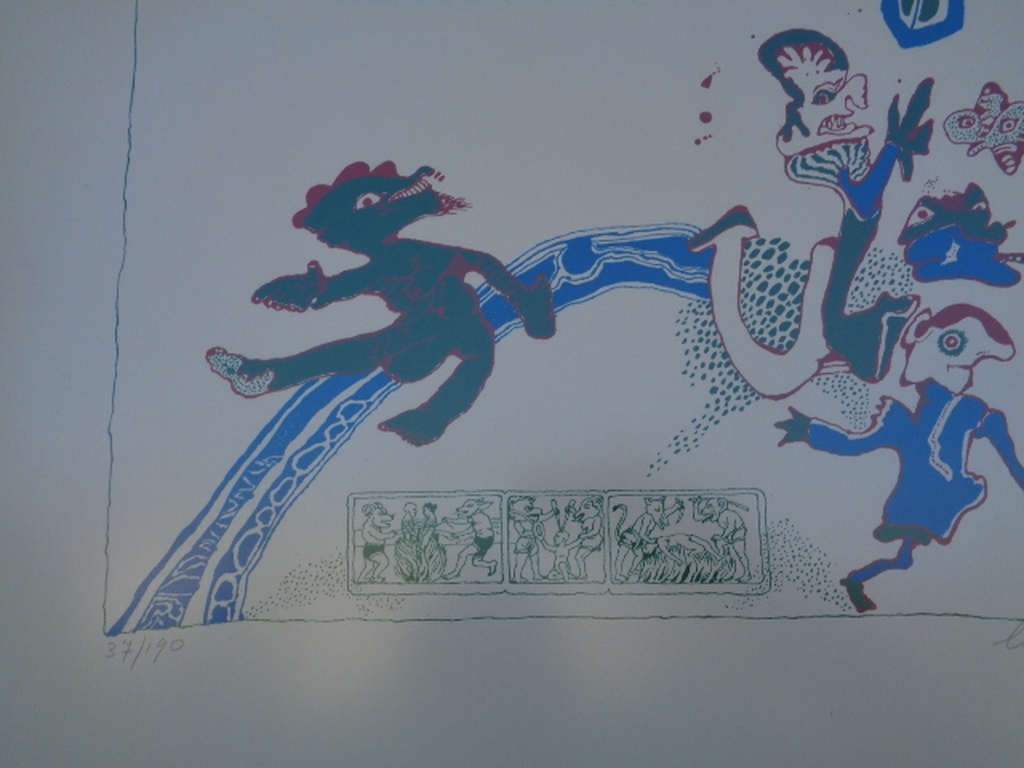 LUCEBERT, Gelimiteerde en HANDGESIGNEERDE Zeefdruk KNECHTEN VAN VISNU 1972 kopen? Bied vanaf 229!