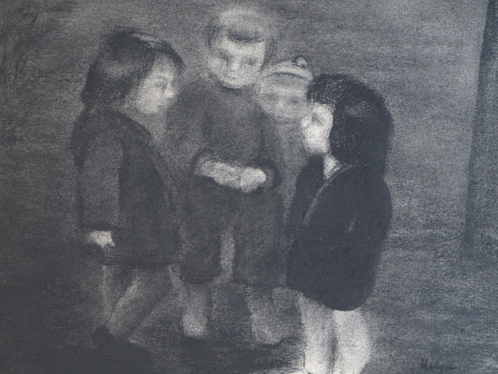 Onbekende kunstenares : Tekening – Kinderen in het bos – Gesigneerd - 1964 kopen? Bied vanaf 50!