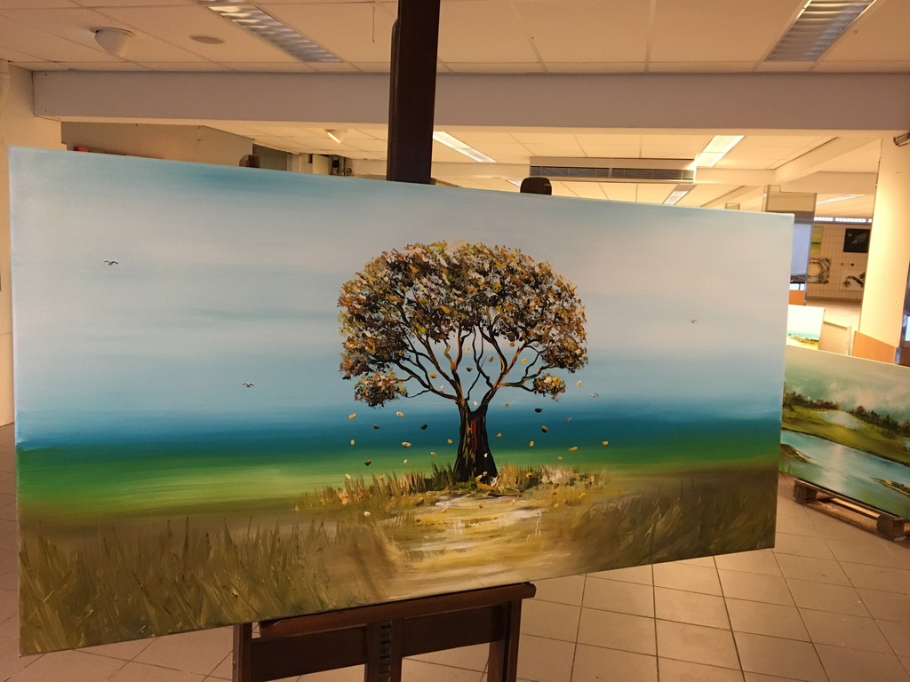 Gena- De Geluksboom- Acrylverf op doek kopen? Bied vanaf 300!