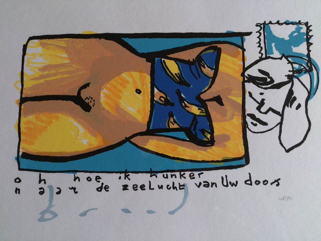 Herman Brood, zeefdruk, 'Zeelucht' incl. certificaat verkocht voor € 150!